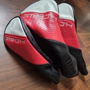 TaylorMade Stealth Red and Black Headcovers